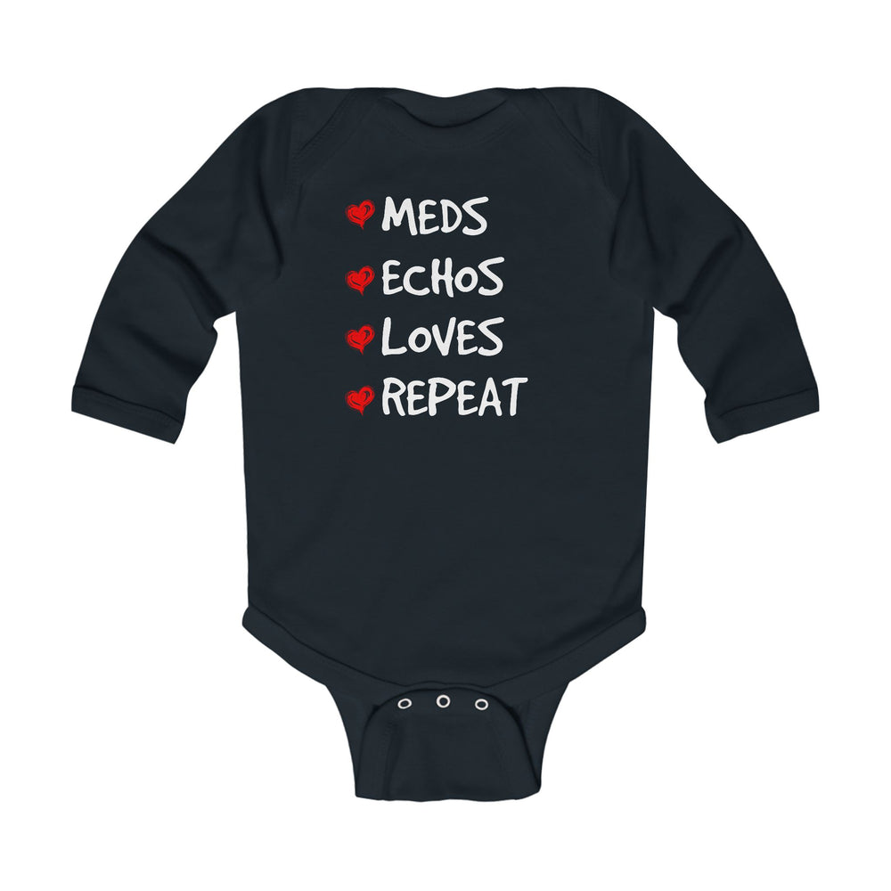 Meds Echos Loves Repeat Long-Sleeve Onesie