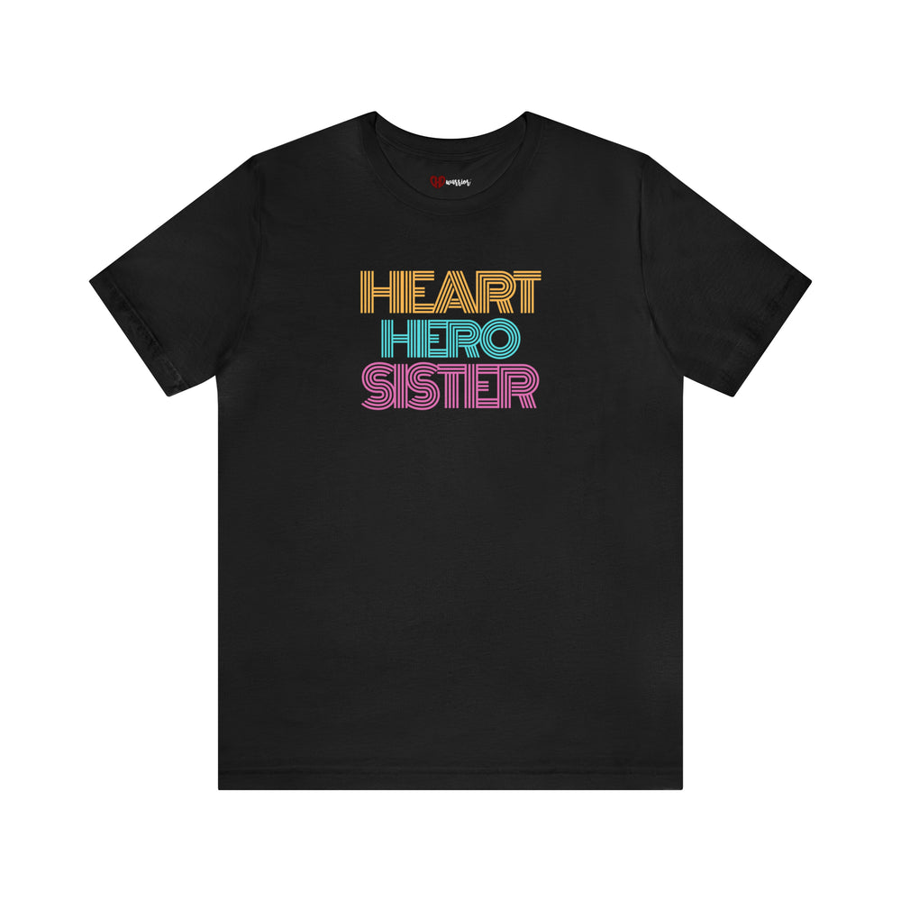 Heart Hero Sister Retro Unisex Tee