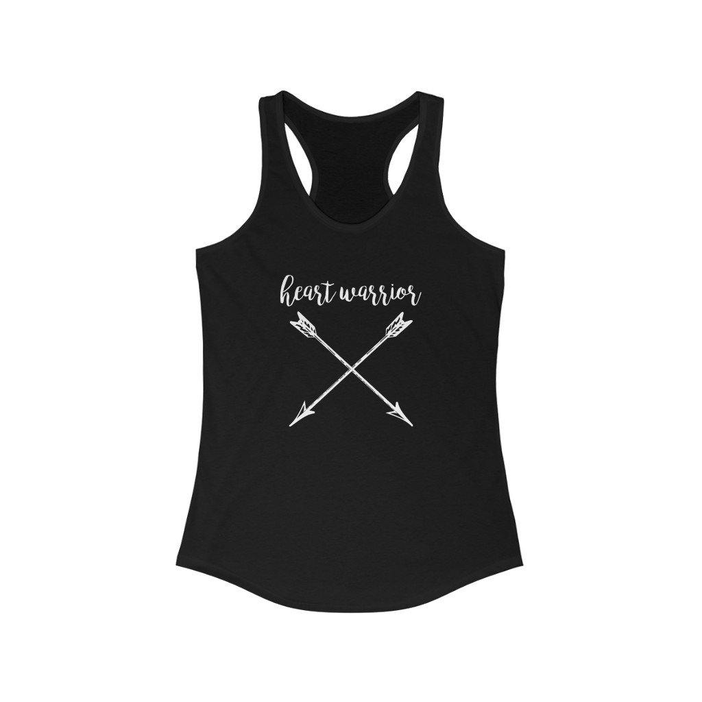 Heart Warrior Slim Fit Racerback Tank (white text) - CHD warrior