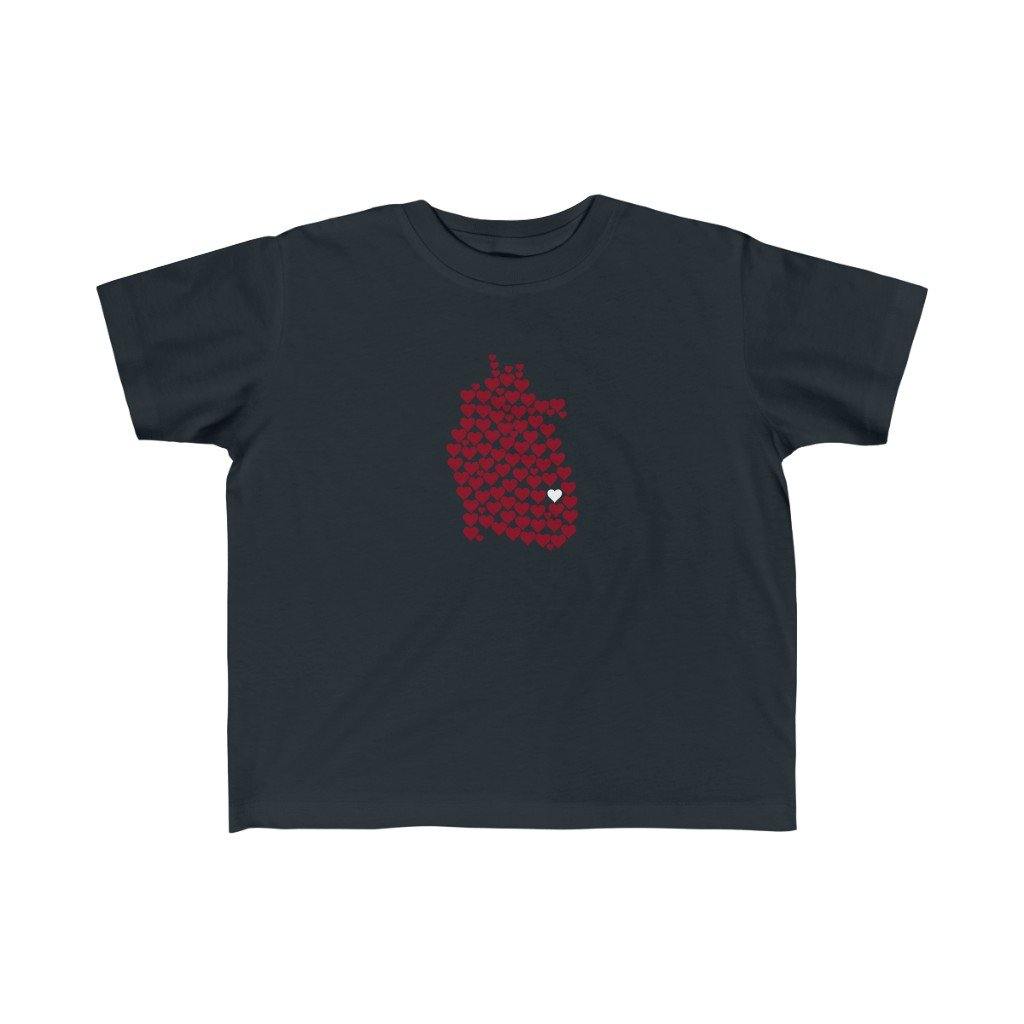 Toddler 1 in 100 Hearts Tee - CHD warrior