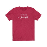 Scars Are Beautiful Unisex Tee (white text) - CHD warrior